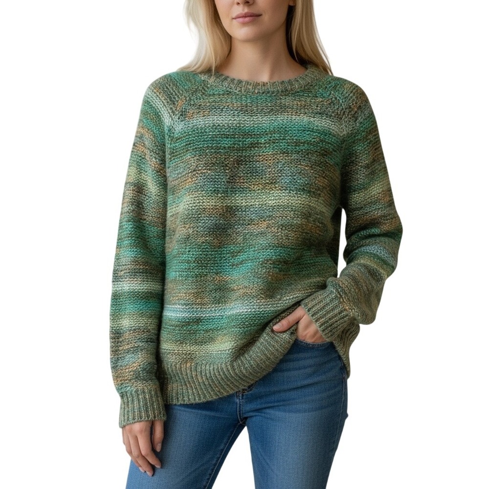 Mossimo Crew Neck Pullover Sweater Size S Ocean Tones Long Sleeve Oversized Fall
